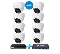 Kit de vidéosurveillance PoE RobiCam avec 8 caméras dôme 4MP, NVR et switch PoE 8 ports
