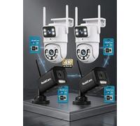 Kit de vidéosurveillance WiFi RobiCam SafeHouse PRO, comprenant 4 caméras, avec fonction PTZ (panoramique, inclinaison, zoom) et résolution 4K