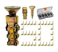Kit de Vis à Expansion Courtes,Fixations Métalliques Courtes D'Expansion - Kit de Réparation Trous Vis pour Charnière | pour Porte Mur Maison Garage Assemblage Meuble Cloison Sèche et Travail Bois