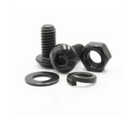 Kit de vis à tête hexagonale ronde | M2 M2.5 M3 M4 M5 M6 10.9 Grade noir douille bouton tête vis d'entraînement boulon et écrou et rondelle(1406pcs Screws Nuts)