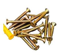 Kit de vis d'ancrage en plastique en zinc et en acier inoxydable | Plusieurs tailles multicolores for fixations murales(Gold,6x80)