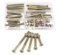 Kit de vis et écrous pour cadre de lit, pièces de berceau, jeu de 25 vis pour lit superposé M6-1x40mm/ 50mm/ 60mm/ 70mm/ 80mm / 80m