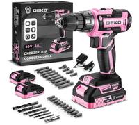 Kit de visseuse à percussion 20V, 40 Nm, avec 2 batteries et 30 accessoires, couleur rose