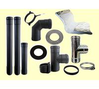 Kit d'échappement de fumée pour poêle à granulés diamètre 80 émaillé noir SP 1,2 Full OPTIONAL