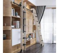 Kit d'échelle coulissante Boohelf noire - 7 m de rail avec poulie pour bricolage, maison, bibliothèque, loft, étude et salon - Mouvement fluide, pas d'échelle incluse, parfait pour les amateurs de