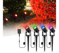 Kit d'éclairage de jardin intelligent 12v, lumière à pointe RGB 12W/18W, 4/6/8 pouces, lampadaire mural extérieur étanche pour cour Blue