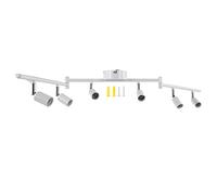 Kit d'éclairage de piste Holigie tête de lampe rotatif 6 voies Spotlight de plafond GU10 BASE (Blanc)