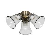 Kit d'éclairage Flush Mount pour ventilateurs de Hunter Laiton antique Hunter Fans