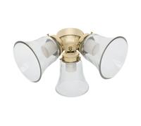 Kit d'éclairage Flush Mount pour ventilateurs de Hunter Laiton poli Hunter Fans