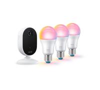 Kit d'éclairage intelligent WiZ Caméra intérieure + 3 ampoules RGB Bluetooth Blanc