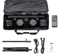 Kit d'éclairage scénique LED RGBW, contrôle multi-mode, design portable, noir, prise Eu
