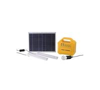 Kit D'Eclairage Solaire LED 10 W 12 V 7 Ah Deux Lampes Charge USB
