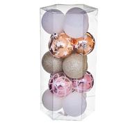 Kit Décoration pour sapin de Noël - 15 Pièces - Blanc et doré