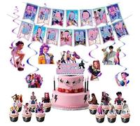 Kit Décorations Anniversaire Complet avec Bannière Joyeux Anniversaire Ballons - Fête Filles (Modèle A)