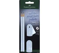 Kit D'écriture - Faber-Castell - Grip Sparkle - 2 Crayons B - Gomme Sleeve Mini - Taille-Crayon Sleeve Mini