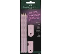 Kit D'écriture - Faber-Castell - Sleeve - 3 Crayons Grip 2001 - Gomme Sleeve - Taille-Crayon Sleeve