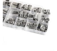 Kit d'écrous à rivets 93 pièces avec construction en acier inoxydable 304 et tête plate rainurée pour filetage M3 M5 M6 M8 M10 dans des projets industriels (G)