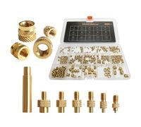 Kit d'écrous moletés en cuivre intégrés pour impression 3D, 345 pièces avec 7 embouts pour M2 M3 M4 M5 M6 M8, tête de presse à écrous thermofusibles, idéal pour les composants