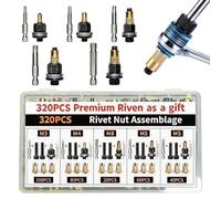 Kit d'écrous rivet 320 pièces en acier au carbone M3-M8 outils filetés auto | outils pour réparation de meubles, écrous de quincaillerie pour meubles, électroménager, armoire électrique, fabricati