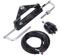 Kit dehydraulique hors-bord, 150 cv, système dehydraulique pour bateau marin - avec pompe de vérin de blocage à 2 voies et 8m de tuyau hydraulique - pour monomoteur à simple commande