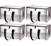 Kit d'emballage Verhuisset comprenant 4 grands sacs de rangement de 90 litres avec couvercles, des cartons de déménagement transparents à fermeture à glissière, des cintres, des cartons de déménagemen