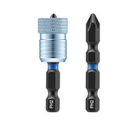 Kit d'embouts de tournevis à tige hexagonale 1/4 V1PH50M | Embouts à percussion PH2 en acier S2 50 mm avec anneau magnétique