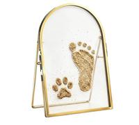 Kit D'empreintes De Main Et De Pied Encadrement En Métal Doré Avec | Cadre Souvenir pour Empreinte Patte Parfait pour Chat Chien Chiot, Chevet de Chambre
