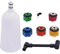 Kit d'entonnoirs de remplissage d'huile, capacité de 0,5 gallon, 6 adaptateurs inclus, BLANC
