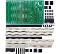 Kit d'entraînement à la soudure pour bga avec points de test de pochoir | PCB vert double face, taille 160 x 100 mm, prend en charge les paquets 0201 0402, idéal pour les débutants, matériau FR-4