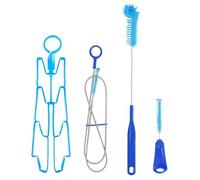 Kit d'entretien complet pour sac à eau avec brosse à ressort et support de séchage extensible pour équipement extérieur Bleu