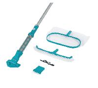 Kit d'entretien de piscine avec aspirateur et épuisette
