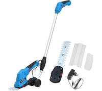 Kit d'entretien du jardin GPS Li-Ion 7,2 V 1,5 Ah bleu, batterie Li-Ion 72 V, kit tondeuse à gazon et cisailles à haies/arbustes