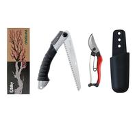 Kit d'entretien du jardin Silky Okatsune Top – sécateur Okatsune 103 & scie pliante Silky Super Accel, 210 mm, 7,5 dents par pouce, avec étui de ceinture