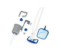 Bestway - Kit de Nettoyage Piscine Hors Sol, Skimmer Flottant + aspirateur Venturi + épuisette + Perche alu télescopique 2,79 m + Tuyau 7,50 m