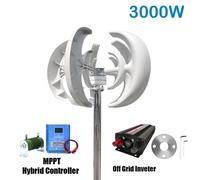 Kit d'éolienne de 3000W - Générateur éolien - Éolienne verticale - Système d'énergie solaire - Système de production d'énergie domestique