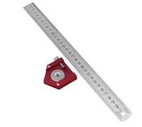 Kit d'équerre combinée 300 mm en aluminium avec aiguille de marquage pour le travail du bois, jauge d'angle précise et gabarit de perçage (B)