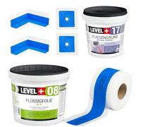 Kit d'étanchéité 5,5 kg, film liquide, 1,5 kg, joint d'étanchéité de 5 m, 2 coins intérieurs, 2 manchettes murales, douche, salle de bain, SET332