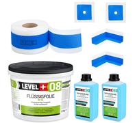 Kit d'étanchéité Feuille liquide 12kg Bande d'étanchéité 20mb Sous-couche Douche de salle de bain - LEVEL+ SET324
