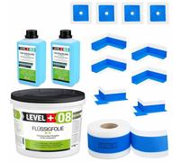 Kit d'étanchéité Feuille liquide 12kg Bande d'étanchéité 20mb Sous-couche Douche de salle de bain - LEVEL+ SET321
