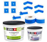 Kit d'étanchéité Feuille liquide 12kg Primaire pour carrelage 4kg Bande d'étanchéité 20mb Douche - LEVEL+ SET339