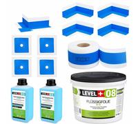 Kit d'étanchéité Feuille liquide 9,5 kg Bande d'étanchéité 15mb Primaires Douche dans la salle de bains - LEVEL+ SET320