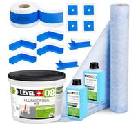 Kit d'étanchéité film d'étanchéité 12kg étanchéité douche salle de bain pièces humides bande d'étanchéité 20m coins d'étanchéité SET341