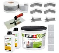 Kit d'étanchéité film liquide 12kg bande d'étanchéité fond pénétrant pour salle de bain + taloche dentée 6mm SET103
