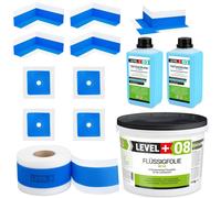 Kit d'étanchéité Film liquide 14kg Bande d'étanchéité 15mb Primaire 2l Douche dans la salle de bain - LEVEL+ SET325