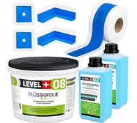 Kit d'étanchéité pour bain douche cuisine film liquide 12kg coins bande d'étanchéité barrière d'eau sous carrelage SET303