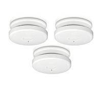 Pack de 3 Détecteurs de Fumée avec Bouton d'Arrêt et Alarme 85dB Blanc