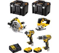 Kit DeWALT DWK403 (DCD796 + DCF887 + DCS334 + DCS570 + 2 x 5.0 Ah + DCB115 + 2 x TSTAK VI)