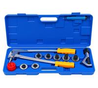 Kit d'expansion de tubes - Outil manuel d'expansion de tubes - Acier trempé - 7 embouts de 10 à 28 mm - Livré avec un coupe-tube et un ébavureur - Pour tubes en cuivre, aluminium et acier - Couleur : 