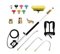 Kit d'extension télescopique pour nettoyeur haute pression, 7 embouts de pulvérisation, tête de brosse, nettoyeur de gouttière, 2 adaptateurs de tuyau et ceinture de soutien