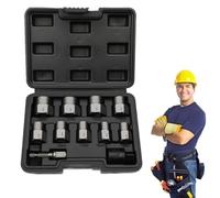 Kit d'extracteur de boulons, extracteur de boulons rigide antirouille | Borken Lot d'extracteurs de boulons avec écrou cassé résistant à la rouille facile à extraire pour raccords